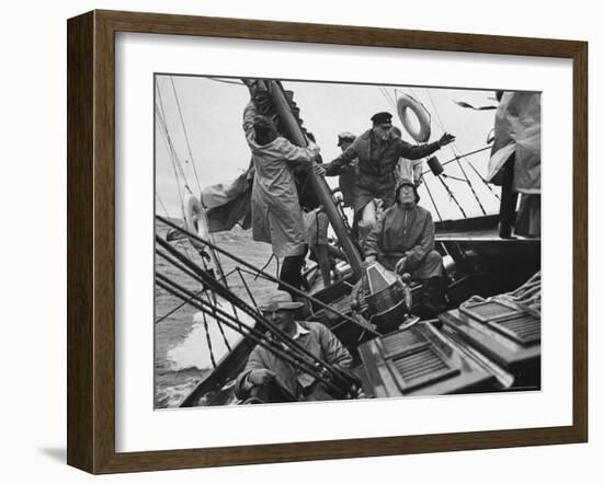 Racing "Maruffa" Battling Storm During Annual Race on Lake Michigan from Chicago to Mackinac Island-William Vandivert-Framed Photographic Print