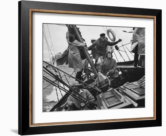 Racing "Maruffa" Battling Storm During Annual Race on Lake Michigan from Chicago to Mackinac Island-William Vandivert-Framed Photographic Print