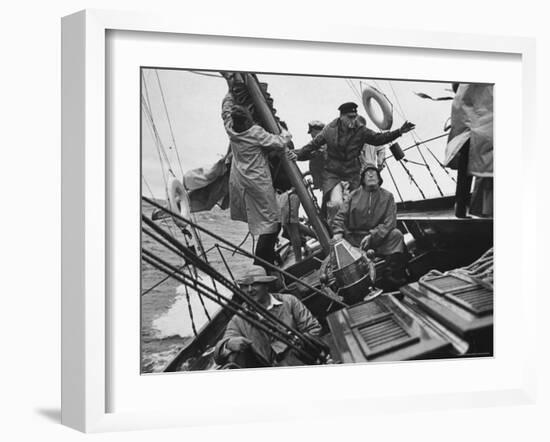 Racing "Maruffa" Battling Storm During Annual Race on Lake Michigan from Chicago to Mackinac Island-William Vandivert-Framed Photographic Print