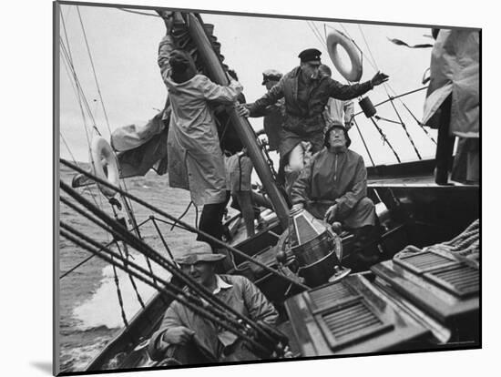 Racing "Maruffa" Battling Storm During Annual Race on Lake Michigan from Chicago to Mackinac Island-William Vandivert-Mounted Photographic Print