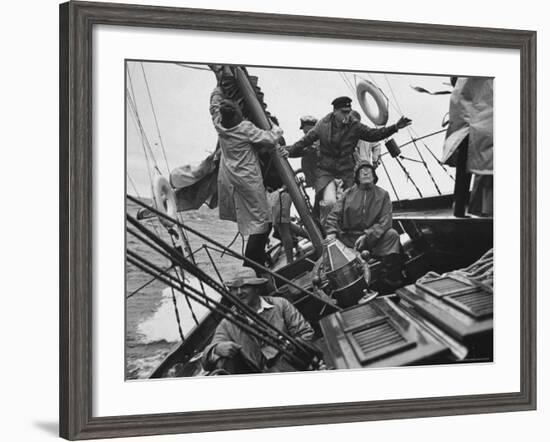 Racing "Maruffa" Battling Storm During Annual Race on Lake Michigan from Chicago to Mackinac Island-William Vandivert-Framed Photographic Print