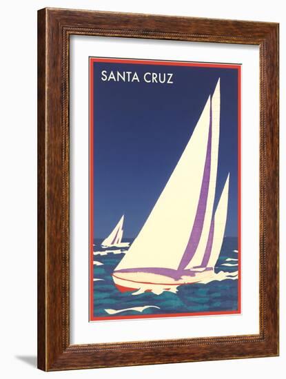 Racing Sailboats, Santa Cruz, California-null-Framed Art Print