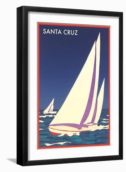 Racing Sailboats, Santa Cruz, California-null-Framed Premium Giclee Print