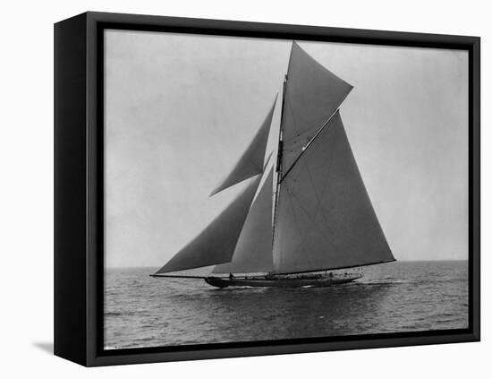 Racing Sloop in Full Sail-N.L. Stebbins-Framed Premier Image Canvas