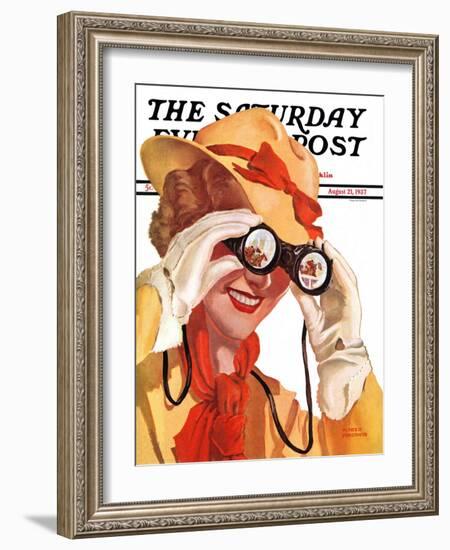 "Racing Spectator," Saturday Evening Post Cover, August 21, 1937-Alfred Panepinto-Framed Giclee Print