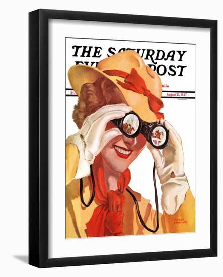 "Racing Spectator," Saturday Evening Post Cover, August 21, 1937-Alfred Panepinto-Framed Giclee Print