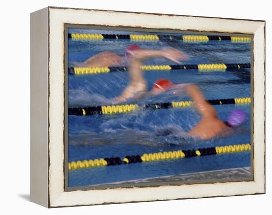 Racing Swimmers-null-Framed Premier Image Canvas