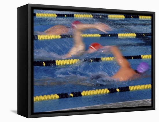 Racing Swimmers-null-Framed Premier Image Canvas