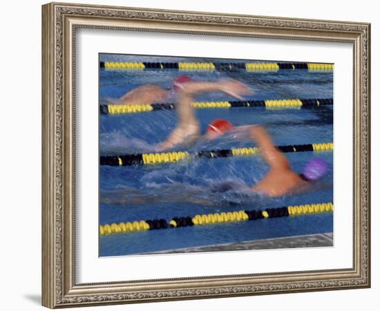 Racing Swimmers-null-Framed Photographic Print