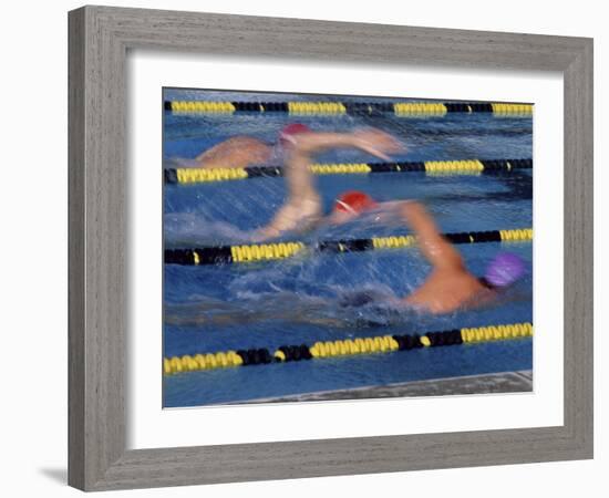 Racing Swimmers-null-Framed Photographic Print