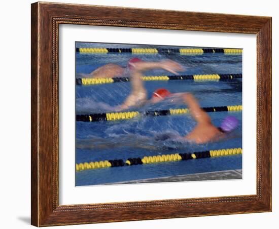 Racing Swimmers-null-Framed Photographic Print