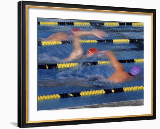 Racing Swimmers-null-Framed Photographic Print