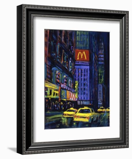 Racing Taxis at Night, New York City-Patti Mollica-Framed Premium Giclee Print