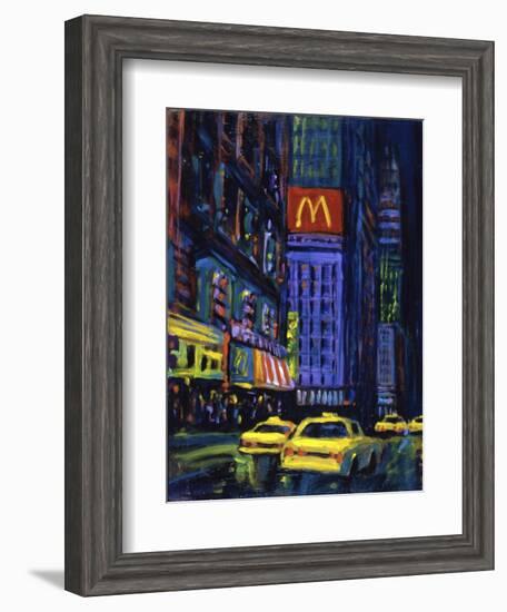 Racing Taxis at Night, New York City-Patti Mollica-Framed Giclee Print