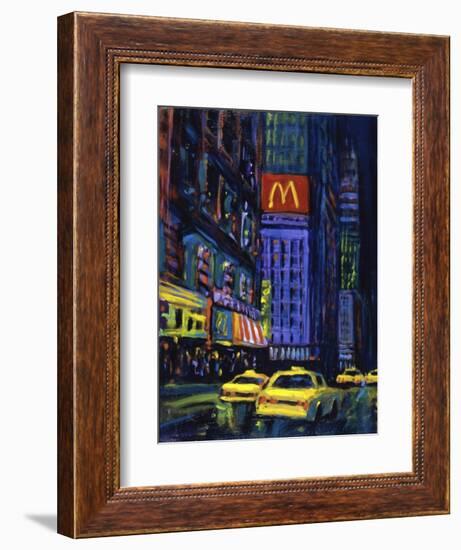 Racing Taxis at Night, New York City-Patti Mollica-Framed Giclee Print