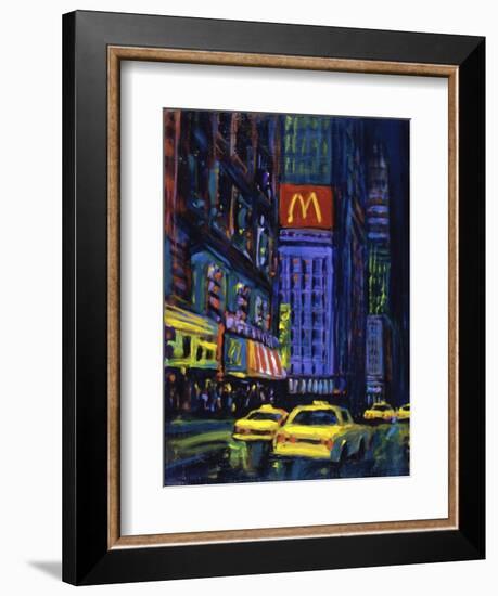 Racing Taxis at Night, New York City-Patti Mollica-Framed Giclee Print