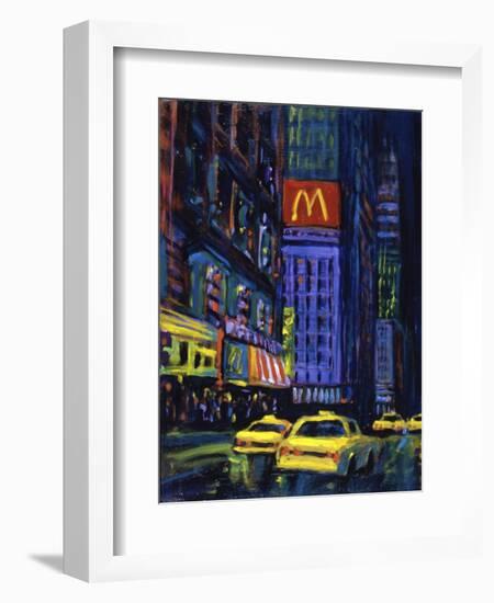 Racing Taxis at Night, New York City-Patti Mollica-Framed Giclee Print