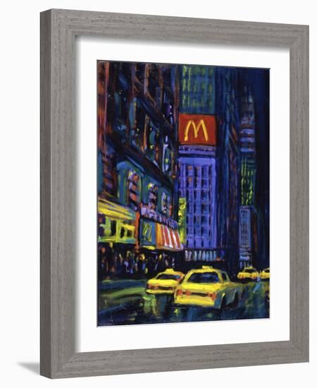 Racing Taxis at Night, New York City-Patti Mollica-Framed Giclee Print