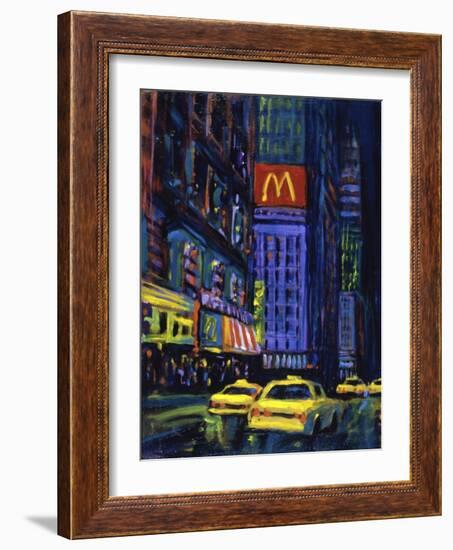 Racing Taxis at Night, New York City-Patti Mollica-Framed Giclee Print