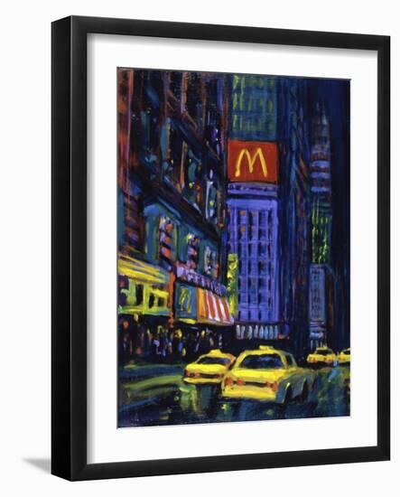 Racing Taxis at Night, New York City-Patti Mollica-Framed Giclee Print