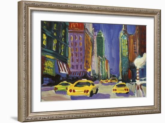 Racing Taxis, New York City-Patti Mollica-Framed Giclee Print