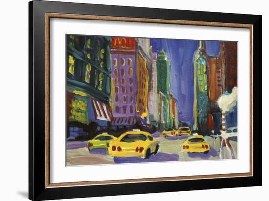 Racing Taxis, New York City-Patti Mollica-Framed Giclee Print