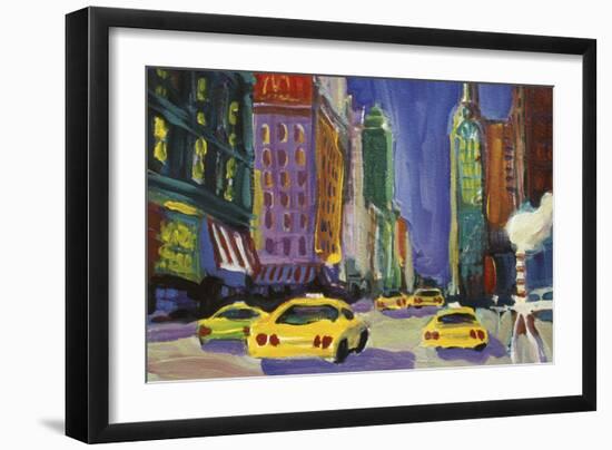 Racing Taxis, New York City-Patti Mollica-Framed Giclee Print