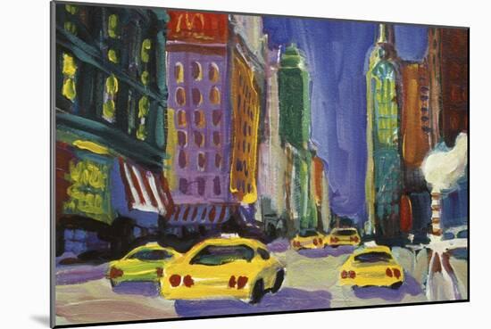 Racing Taxis, New York City-Patti Mollica-Mounted Giclee Print