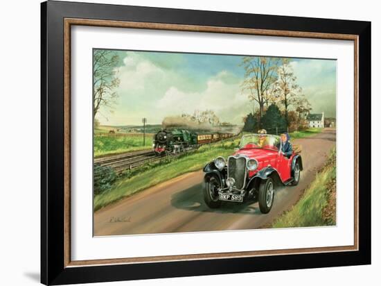 Racing the Train, 1995-Richard Wheatland-Framed Giclee Print