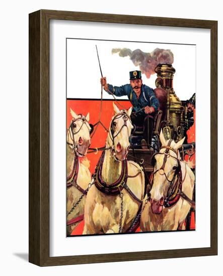 "Racing to the Fire,"January 12, 1935-Maurice Bower-Framed Giclee Print