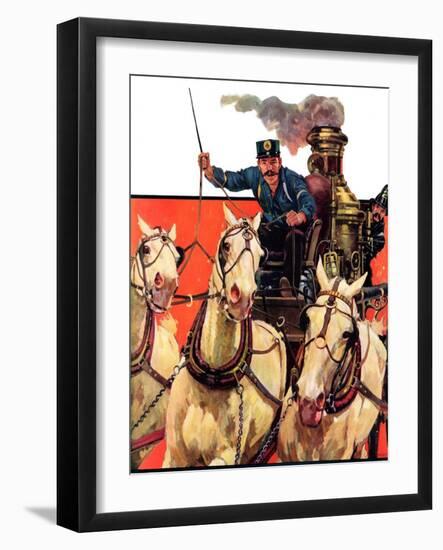 "Racing to the Fire,"January 12, 1935-Maurice Bower-Framed Giclee Print