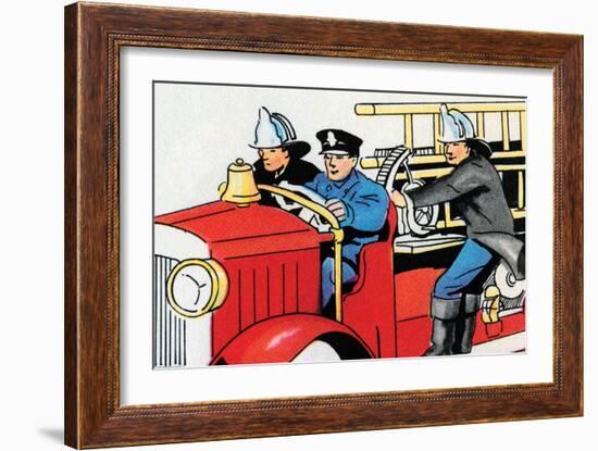 Racing To the Fire-Julia Letheld Hahn-Framed Art Print