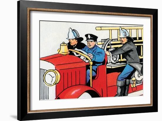 Racing To the Fire-Julia Letheld Hahn-Framed Art Print