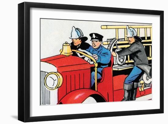 Racing To the Fire-Julia Letheld Hahn-Framed Art Print