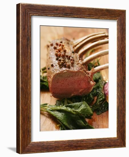 Rack of Lamb with Sichuan Pepper on Fried Sage-null-Framed Photographic Print