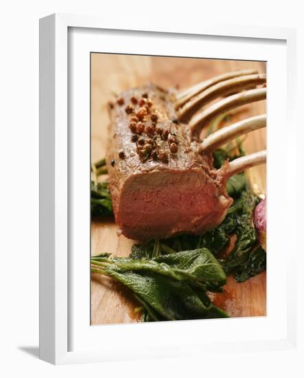 Rack of Lamb with Sichuan Pepper on Fried Sage-null-Framed Photographic Print