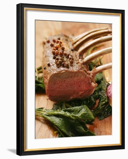 Rack of Lamb with Sichuan Pepper on Fried Sage-null-Framed Photographic Print