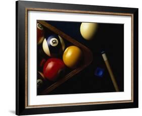 Rack of Pool Balls with Chalk and Cue-Ernie Friedlander-Framed Photographic Print