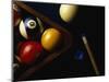 Rack of Pool Balls with Chalk and Cue-Ernie Friedlander-Mounted Photographic Print