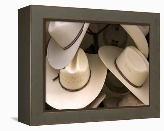 Rack with Assortment of Stylish Mexican Hats, Puerto Vallarta, Mexico-Nancy & Steve Ross-Framed Premier Image Canvas