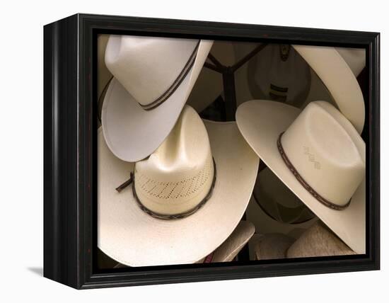 Rack with Assortment of Stylish Mexican Hats, Puerto Vallarta, Mexico-Nancy & Steve Ross-Framed Premier Image Canvas