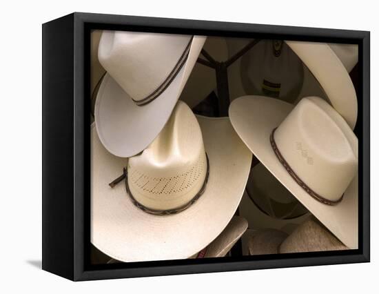 Rack with Assortment of Stylish Mexican Hats, Puerto Vallarta, Mexico-Nancy & Steve Ross-Framed Premier Image Canvas