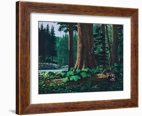 Racoon Family-Stan Galli-Framed Giclee Print