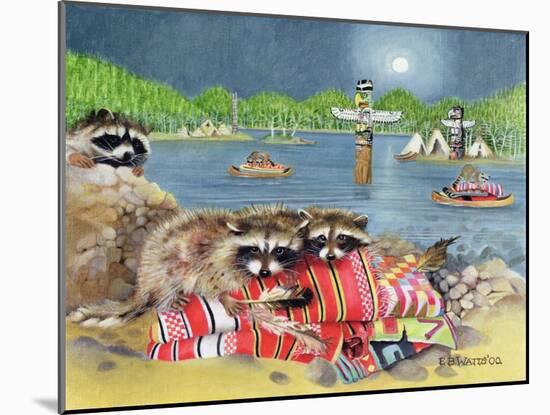 Racoons, 2000-E.B. Watts-Mounted Giclee Print