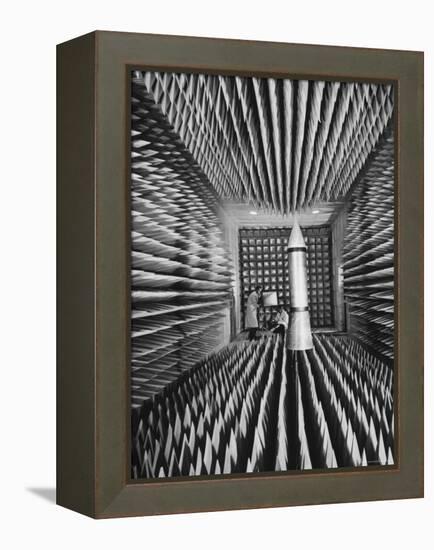 Radar Echoes Absorbed in Anechoic Chamber So Engineers Can Bounce Echoless Beams Off a Icbm Model-Ralph Morse-Framed Premier Image Canvas