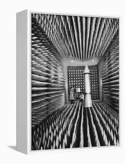 Radar Echoes Absorbed in Anechoic Chamber So Engineers Can Bounce Echoless Beams Off a Icbm Model-Ralph Morse-Framed Premier Image Canvas