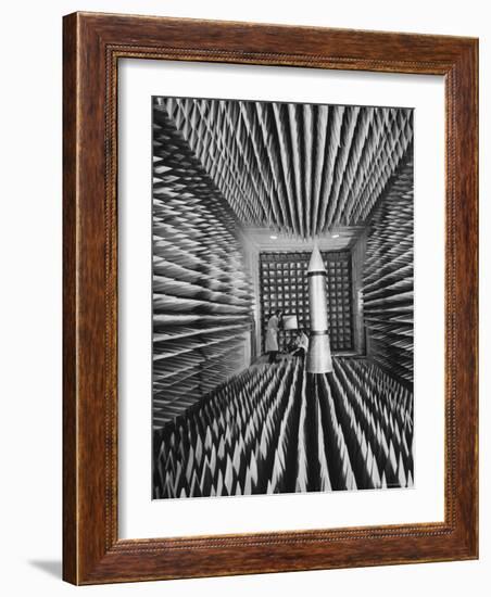 Radar Echoes Absorbed in Anechoic Chamber So Engineers Can Bounce Echoless Beams Off a Icbm Model-Ralph Morse-Framed Photographic Print
