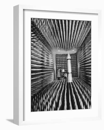 Radar Echoes Absorbed in Anechoic Chamber So Engineers Can Bounce Echoless Beams Off a Icbm Model-Ralph Morse-Framed Photographic Print