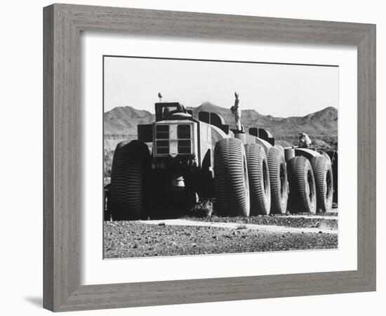Radar Guided Truck Caravan Used by Army to Cross Arizona Desert-Carl Mydans-Framed Photographic Print