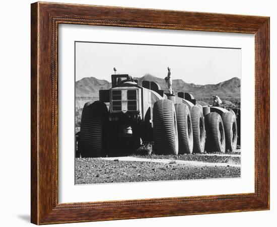 Radar Guided Truck Caravan Used by Army to Cross Arizona Desert-Carl Mydans-Framed Photographic Print